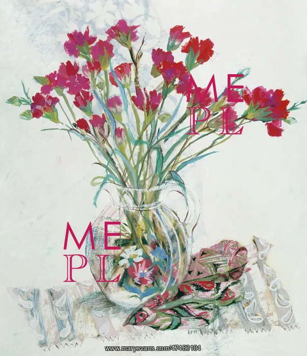 : Red Carnations in a Glass Jug : Red Carnations in a Glass Jug