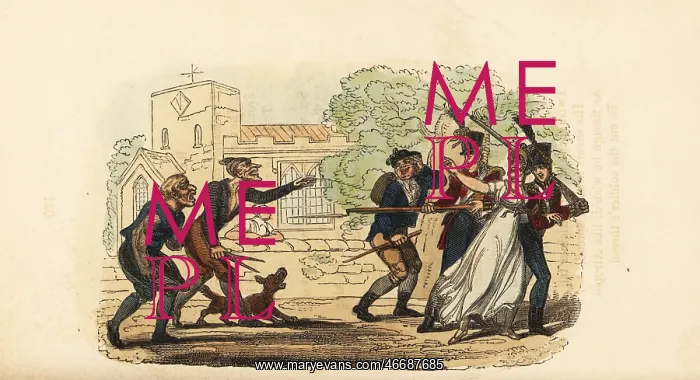 : Two red-coat soldiers running off with a tailor's : Two red-coat soldiers running off with a tailor's