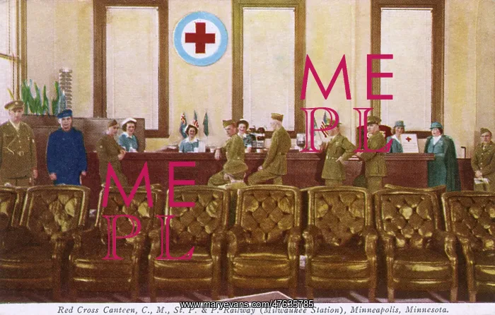 : Red Cross canteen, Minneapolis, Minnesota, USA, WW2 : Red Cross canteen, Minneapolis, Minnesota, USA, WW2