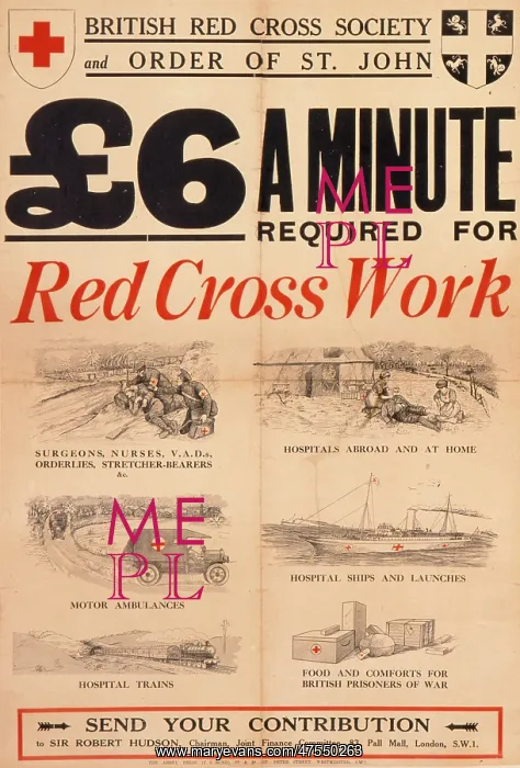 : Red Cross Poster - World War I : Red Cross Poster - World War I