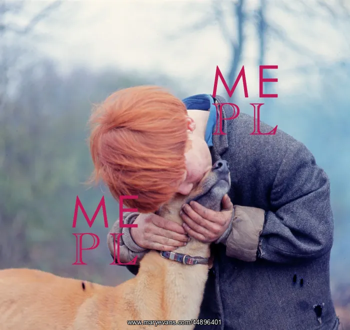: Red-haired gipsy boy with a dog : Red-haired gipsy boy with a dog