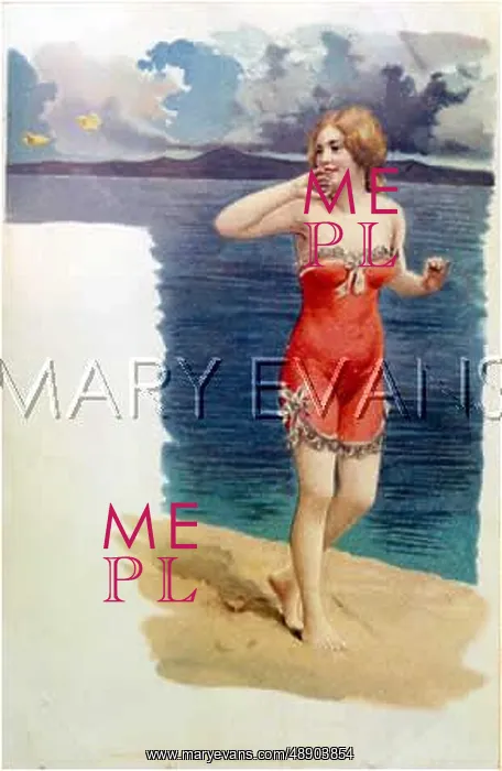 : RED LACY SWIMWEAR C.1912 : RED LACY SWIMWEAR C.1912
