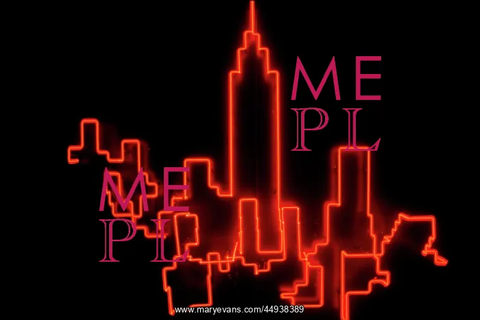  : Red Neon NYC Skyline