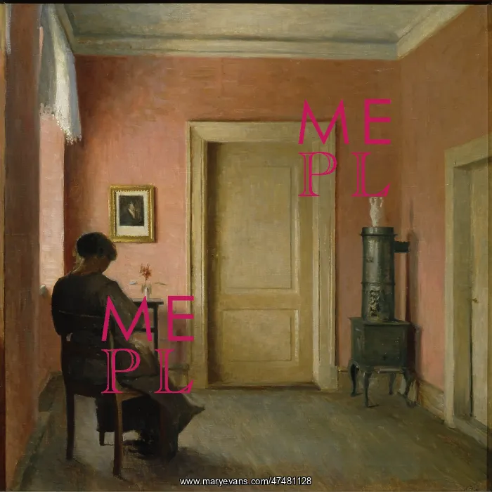 : The Red Room ' with woman sitting : The Red Room ' with woman sitting