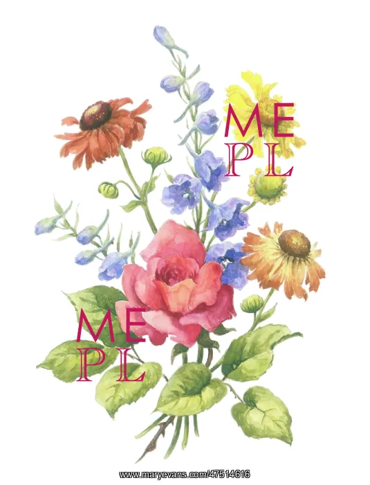  : Red Rose, haleniums, delphinium