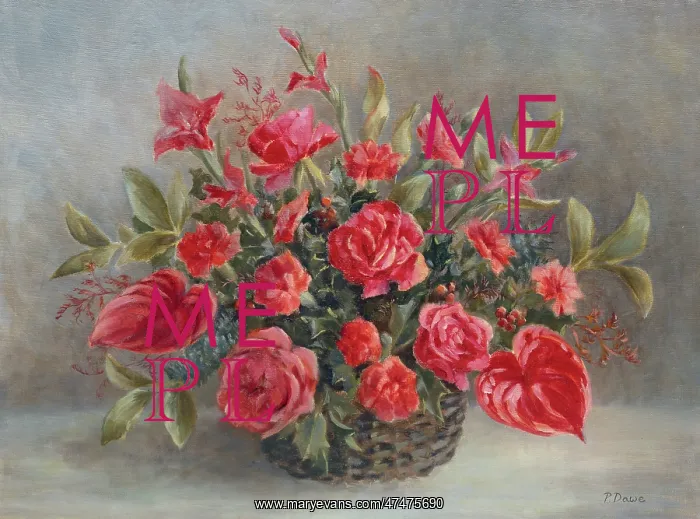  : Red Roses in a Basket