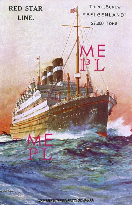 : Red Star Line Ocean Liner, Triple Screw, Belgenland : Red Star Line Ocean Liner, Triple Screw, Belgenland