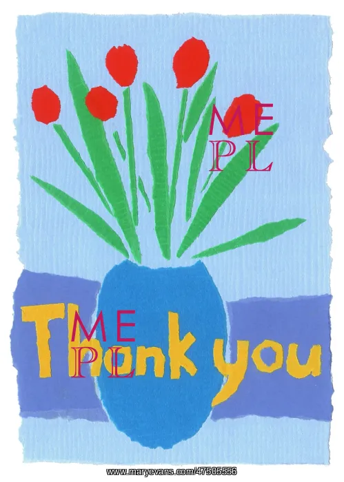  : Red Tulips in a blue vase