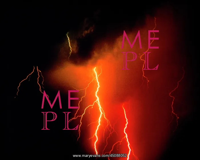 : Red and Yellow Powerful Lightning Bolts Striking : Red and Yellow Powerful Lightning Bolts Striking
