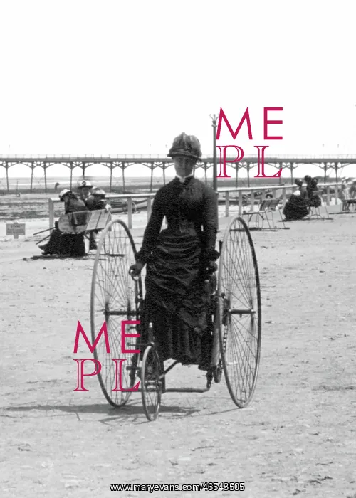 : Redcar, Tricycle on the Esplanade 1886 : Redcar, Tricycle on the Esplanade 1886