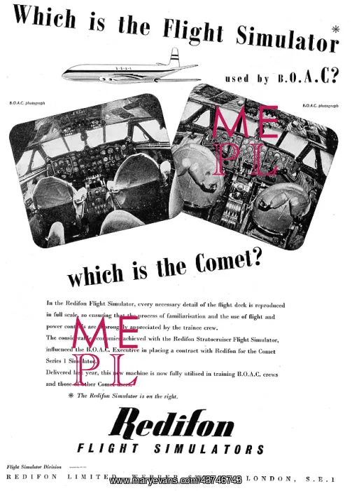 : Redifon Chosen To Build The Comet 1 Flight Simulator : Redifon Chosen To Build The Comet 1 Flight Simulator