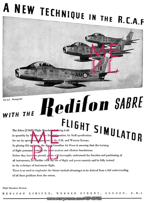 : Redifon Flight Simulator : RCAF F86E Sabre : Redifon Flight Simulator : RCAF F86E Sabre