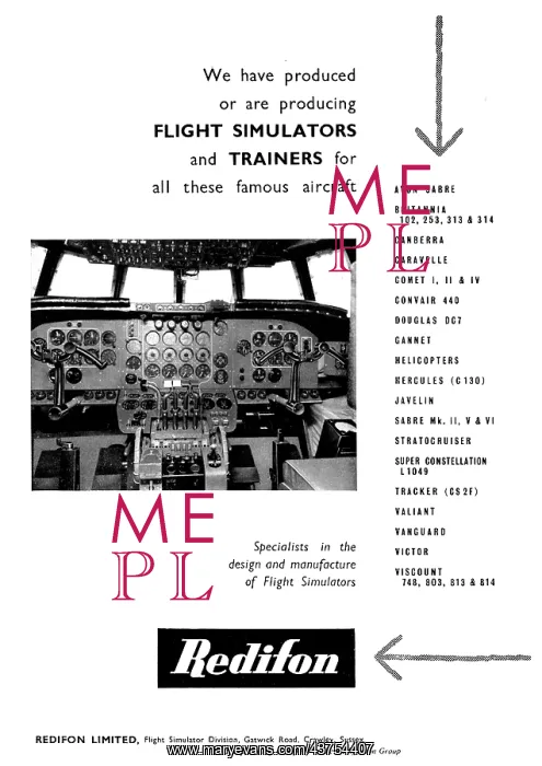 : Redifon Flight Simulators 1959 : Redifon Flight Simulators 1959
