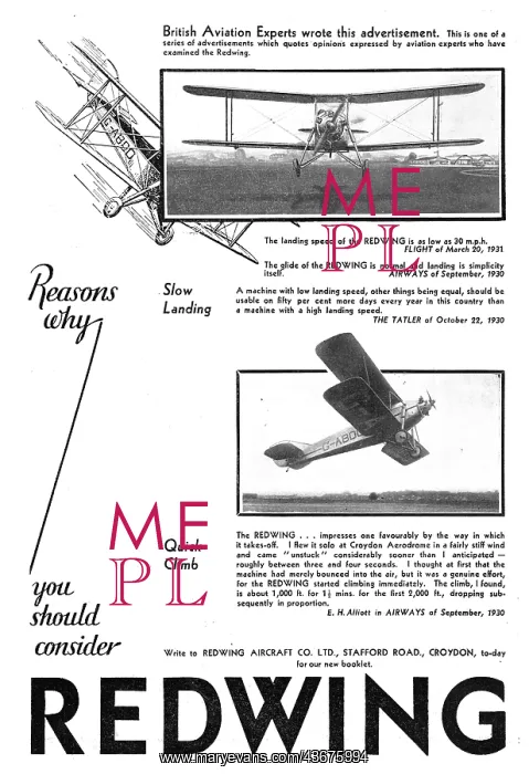 : Redwing Aircraft Co Gatwick : Redwing Aircraft Co Gatwick