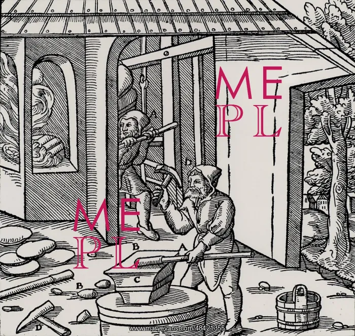 : Refining copper in a furnace. (Basle, 1556) : Refining copper in a furnace. (Basle, 1556)