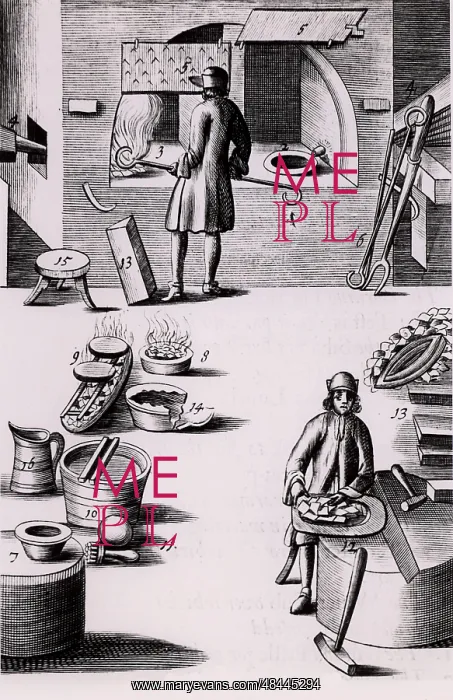 : Refining of silver, in Prague in 1574. Copperplate : Refining of silver, in Prague in 1574. Copperplate