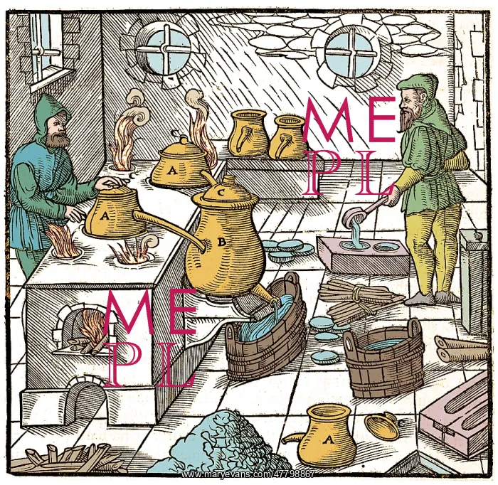 : Refining Sulphur, 16th Century : Refining Sulphur, 16th Century
