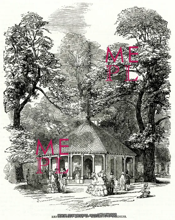 : Refreshment-room in Kensington Gardens 1855 : Refreshment-room in Kensington Gardens 1855