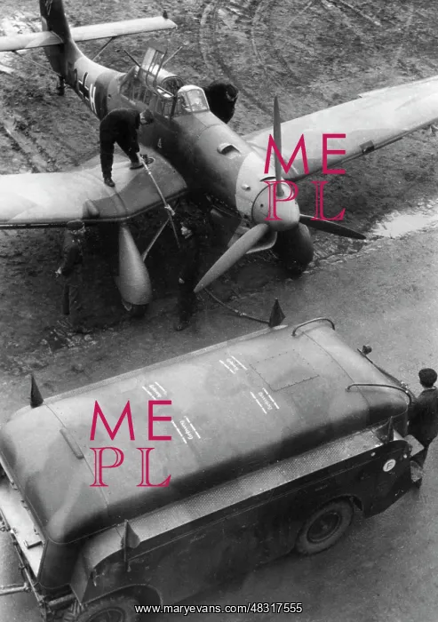 : Refueling of a Junkers Ju 87, 1939 : Refueling of a Junkers Ju 87, 1939