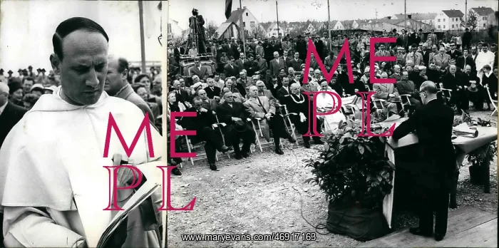: Refugees. May 05, 1957 - A festive laying of the foundation stone for the : Refugees. May 05, 1957 - A festive laying of the foundation stone for the