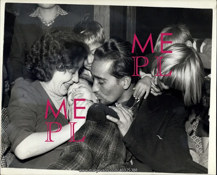 : Refugees. Jan. 22, 1958 - Josef Farskas is reunited with his wife : Refugees. Jan. 22, 1958 - Josef Farskas is reunited with his wife