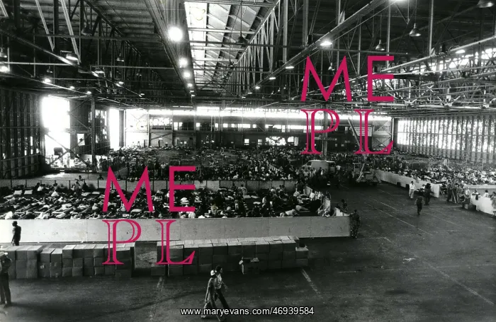: Refugees. Dec. 15 Interior of hanger used to house the newly arrived Cuban : Refugees. Dec. 15 Interior of hanger used to house the newly arrived Cuban