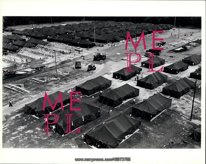 : Refugees. Tent City, Ft. Walton Beach Fairgrounds : Refugees. Tent City, Ft. Walton Beach Fairgrounds