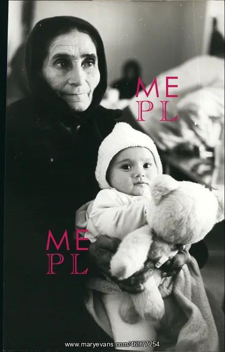 : Refugees. Mar. 27 Cyprus: An old woman with her grand-daughter : Refugees. Mar. 27 Cyprus: An old woman with her grand-daughter