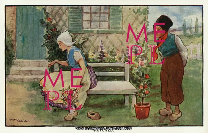 : Refused. Dutch girl with a bunch of flowers turns away : Refused. Dutch girl with a bunch of flowers turns away