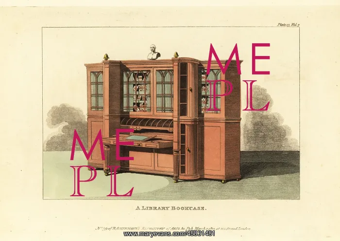 : Regency-era metamorphic library bookcase, 1812 : Regency-era metamorphic library bookcase, 1812