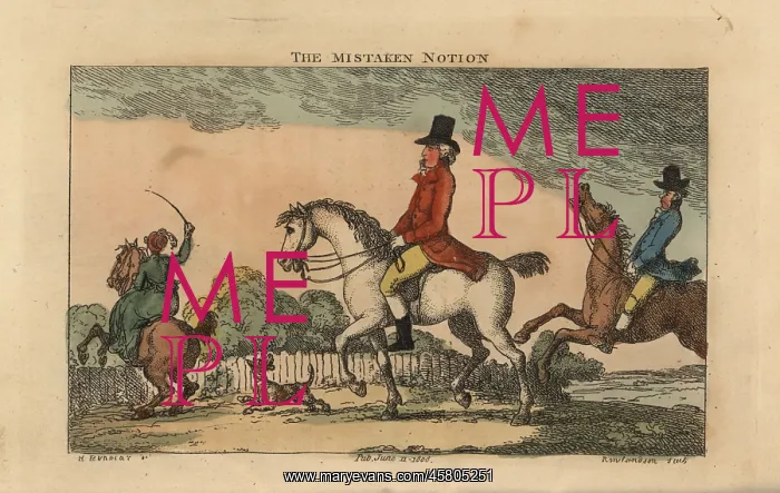 : Regency man riding a horse, while other riders struggle : Regency man riding a horse, while other riders struggle
