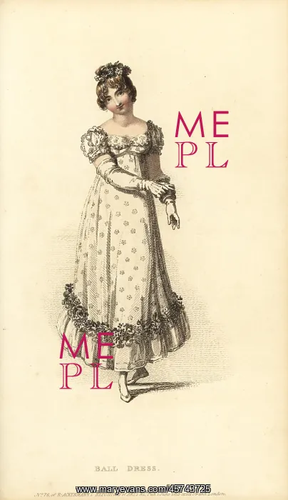 : Regency woman dancing at a ball, 1815 : Regency woman dancing at a ball, 1815