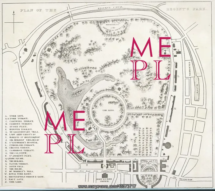  : Regents Park - Plan - circa 1830