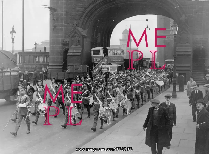  : Regimental march across Tower Bridge