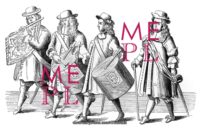 : Regimental musicians at Monck's funeral, 1670 : Regimental musicians at Monck's funeral, 1670