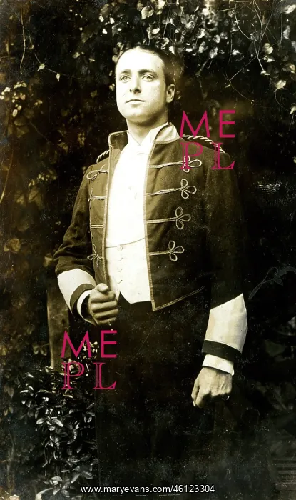 : Reginald Jecks, performer, in military costume : Reginald Jecks, performer, in military costume