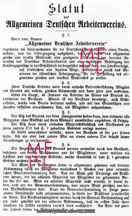: Regulations of the General German Workers Association in : Regulations of the General German Workers Association in