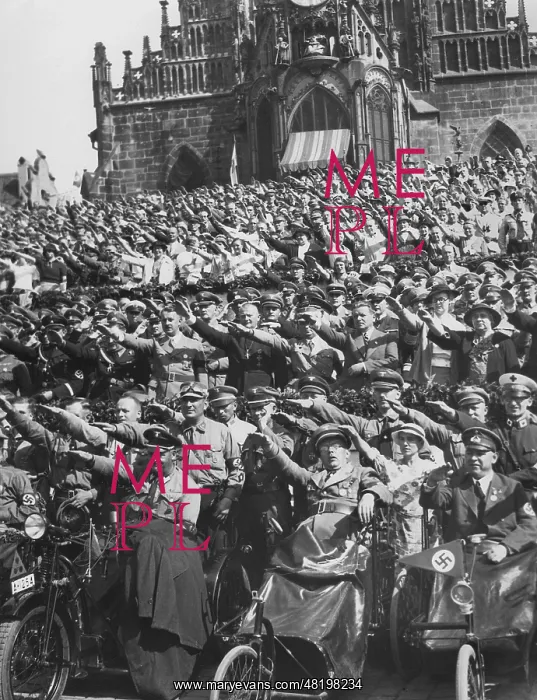 : Reich Bishop Ludwig Muller among the cheering spectators in : Reich Bishop Ludwig Muller among the cheering spectators in