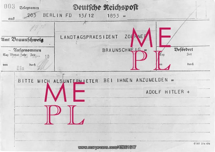 : Third Reich - Naturalization of Hitler 1932 : Third Reich - Naturalization of Hitler 1932