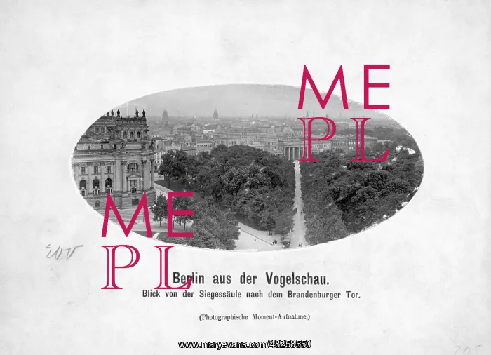 : The Reichstag and the Brandenburg Gate in Berlin, 1908 : The Reichstag and the Brandenburg Gate in Berlin, 1908