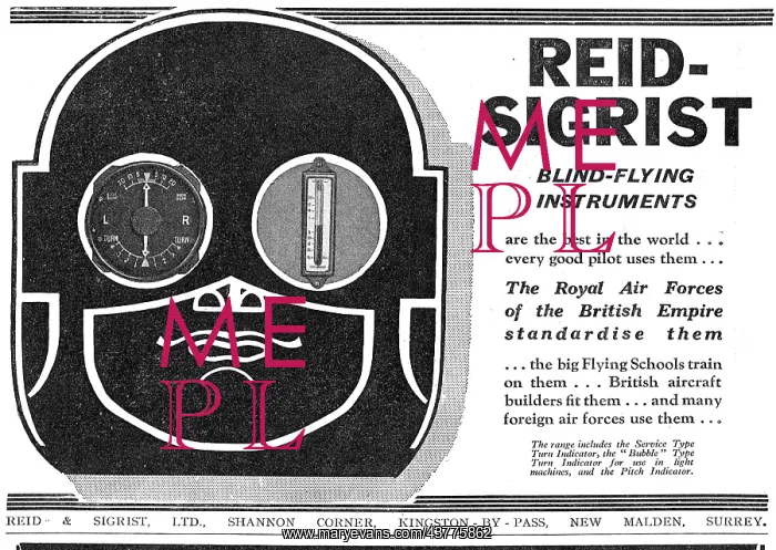 : Reid & Sigrist Aircraft Blind flying Instruments : Reid & Sigrist Aircraft Blind flying Instruments