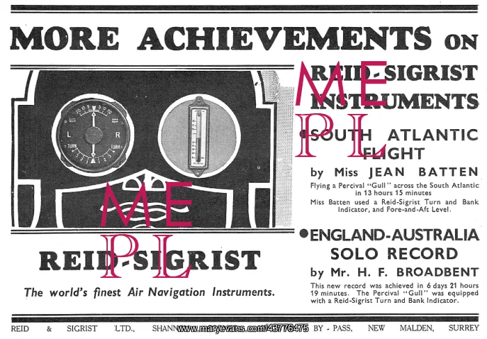 : Reid & Sigrist Aircraft Instruments : Reid & Sigrist Aircraft Instruments