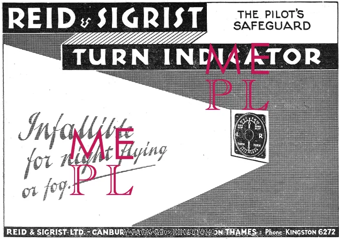 : Reid & Sigrist Aircraft Turn Indicator : Reid & Sigrist Aircraft Turn Indicator