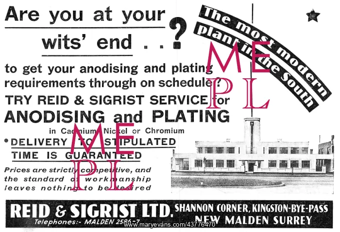 : Reid & Sigrist Anodising & Plating Service : Reid & Sigrist Anodising & Plating Service