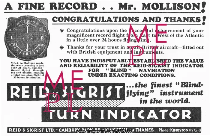 : Reid & Sigrist Congratulate Mr Mollison : Reid & Sigrist Congratulate Mr Mollison