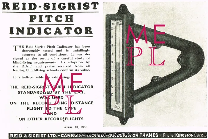 : Reid And Sigrist Pitch Indicator : Reid And Sigrist Pitch Indicator