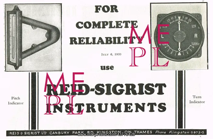 : Reid And Sigrist Pitch Indicator : Reid And Sigrist Pitch Indicator