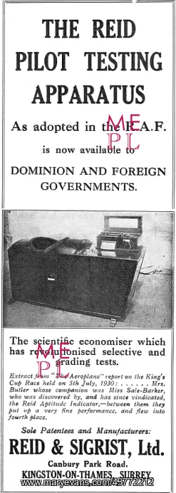: Reid & Sigrist Reed Pilot Testing Apparatus : Reid & Sigrist Reed Pilot Testing Apparatus