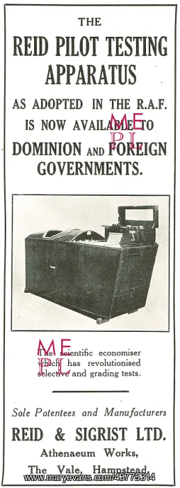 : Reid & Sigrist Reid Pilot Testing Apparatus : Reid & Sigrist Reid Pilot Testing Apparatus