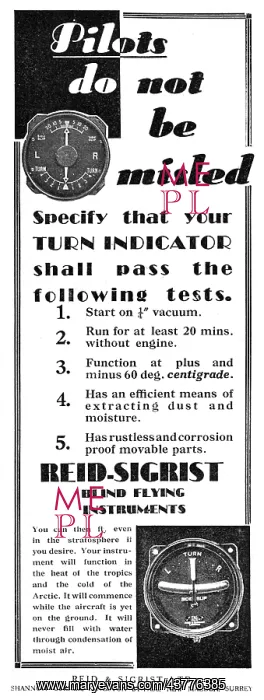 : Reid & Sigrist Turn Indicator : Reid & Sigrist Turn Indicator